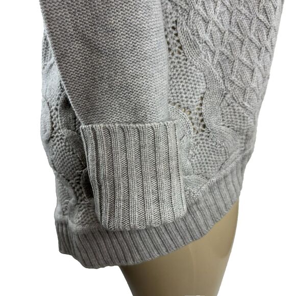 Kinross Cashmere Cardigan Sweater Size XS Gray Cable Knit Open Front Capsule - Picture 5 of 12